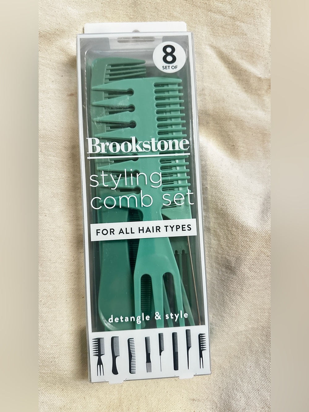 Brookstone Green Styling Comb Set - 8 Assorted combs